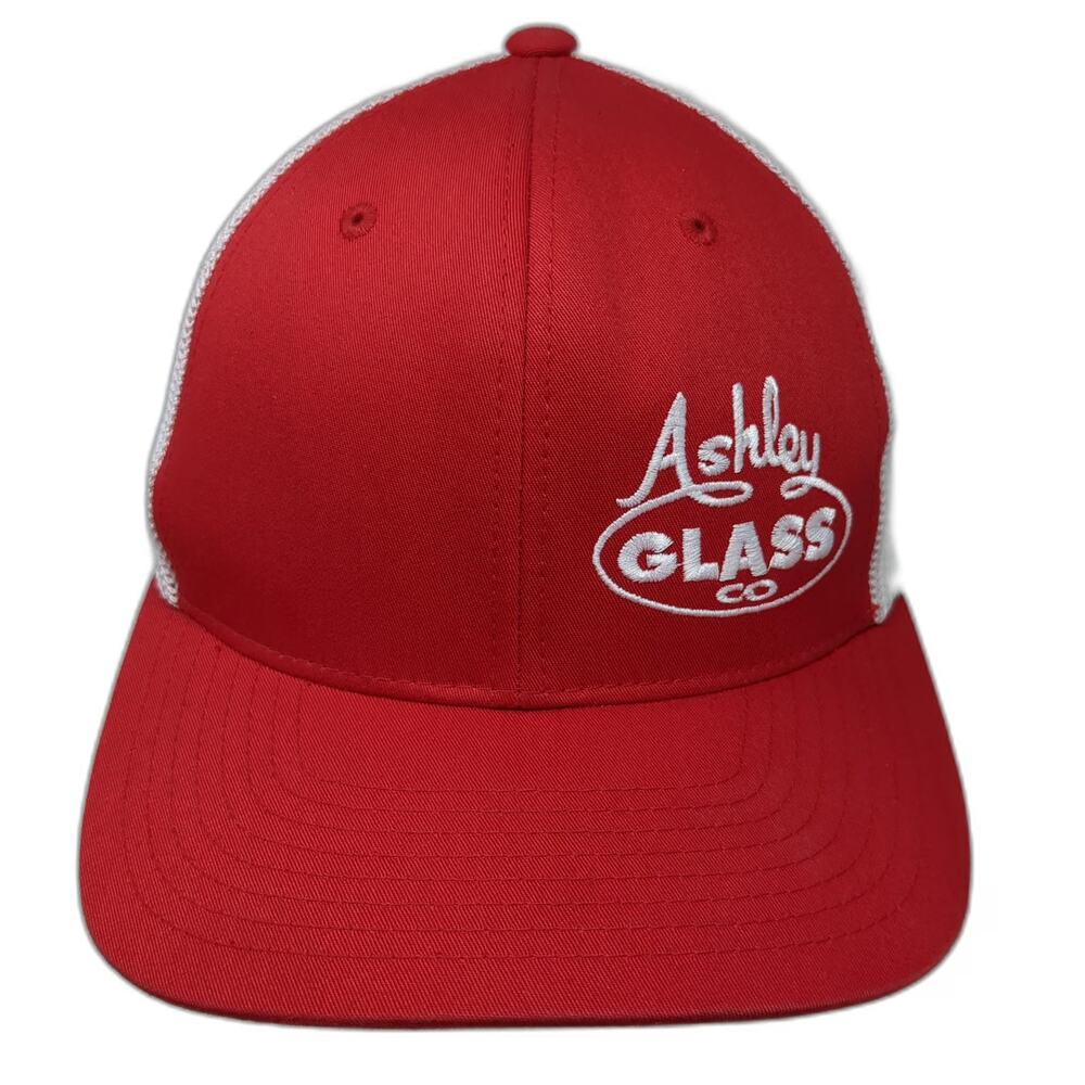 Port Authority Ashley Glass Co Baseball Cap Red M Fitted Mesh Flexfit Hat